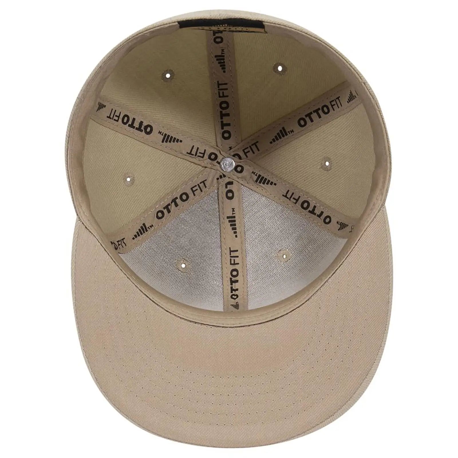 OTTO 123-969 ’OTTO Fit’ 6 Panel Mid Profile Flat Visor Baseball Cap - Khaki