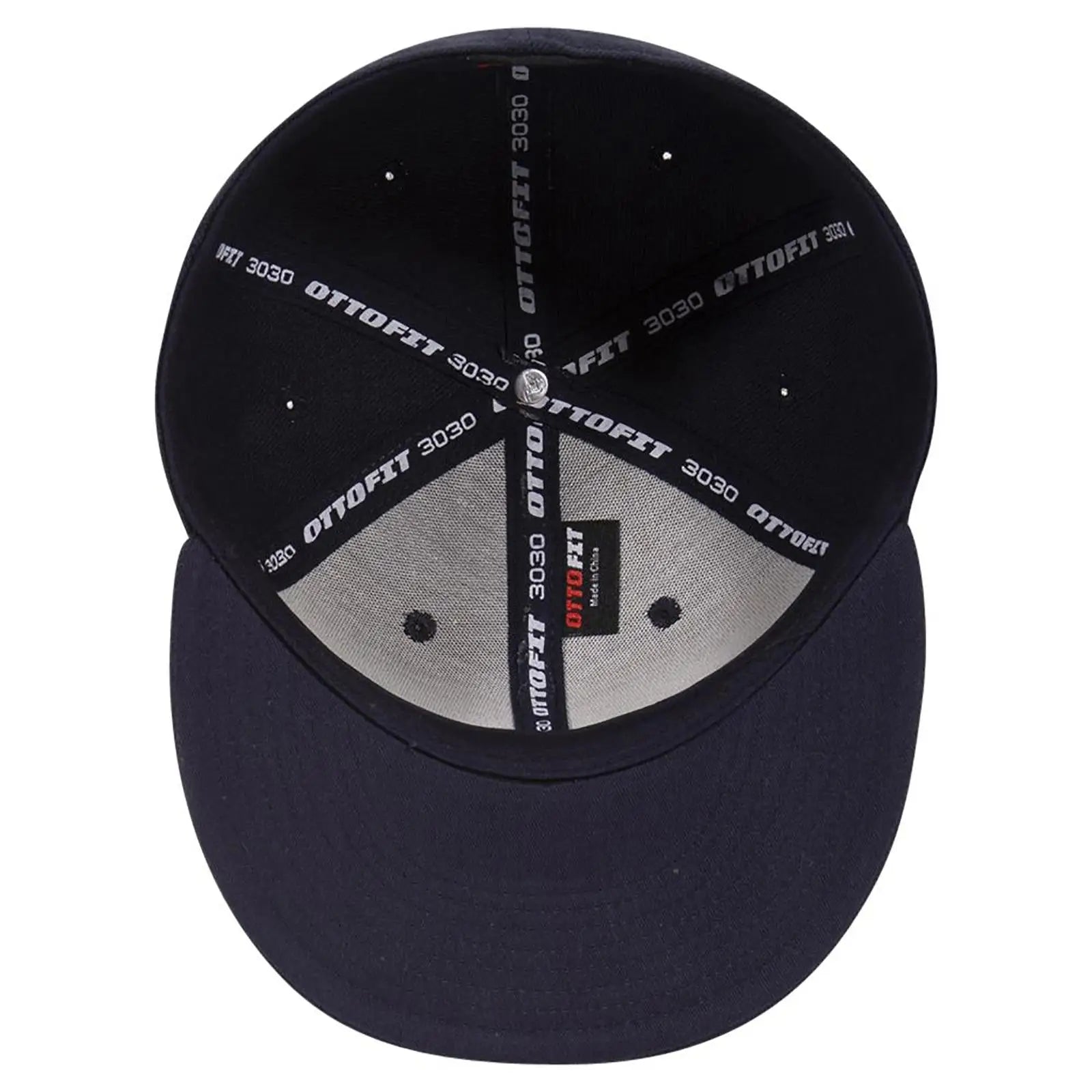 OTTO 123-969 ’OTTO Fit’ 6 Panel Mid Profile Flat Visor Baseball Cap - Navy