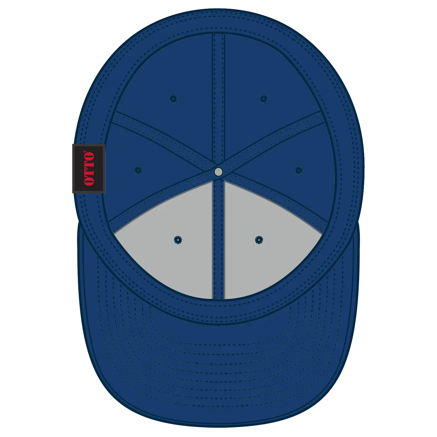 OTTO 123-969 ’OTTO Fit’ 6 Panel Mid Profile Flat Visor Baseball Cap - Royal