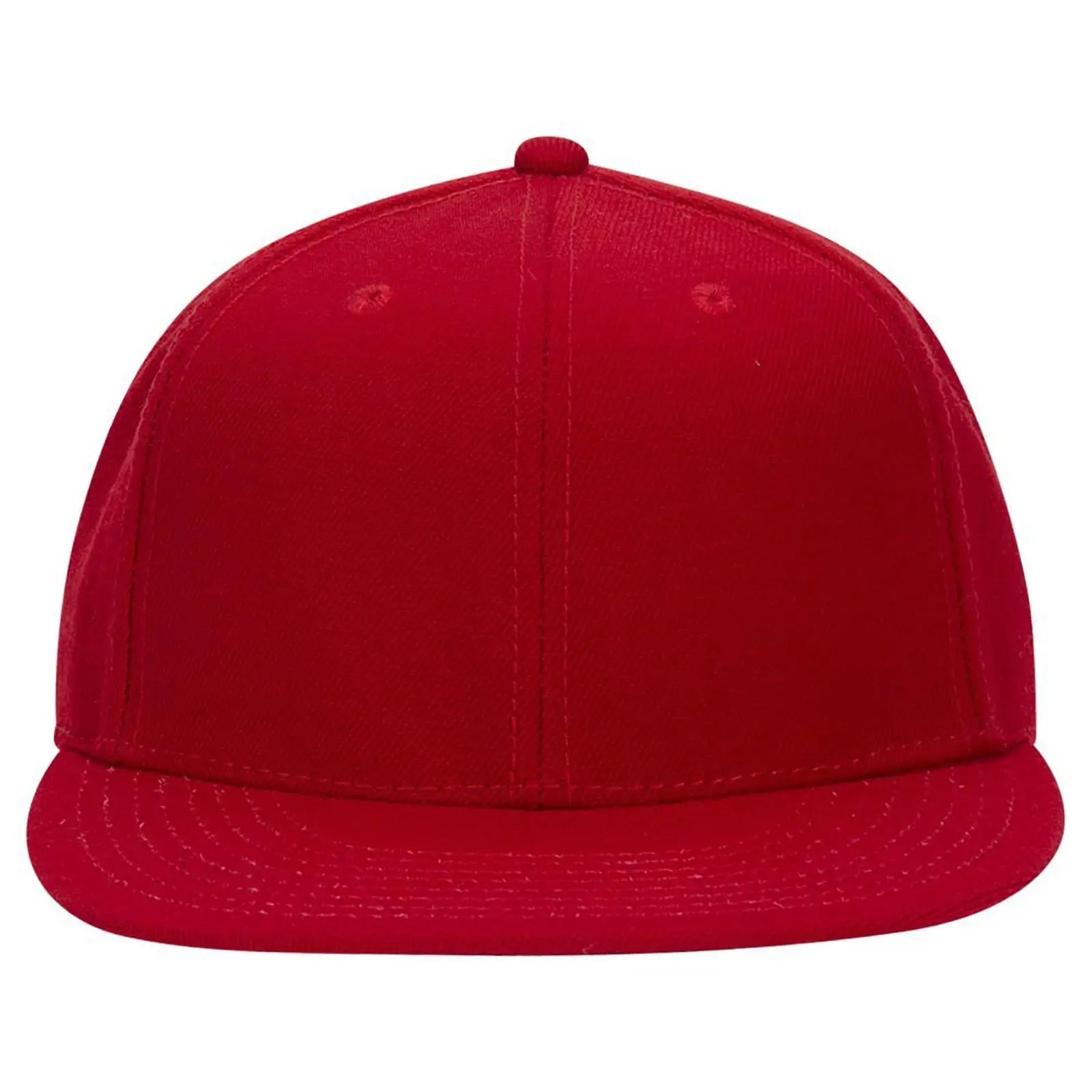 OTTO 123-969 ’OTTO Fit’ 6 Panel Mid Profile Flat Visor Baseball Cap - Red