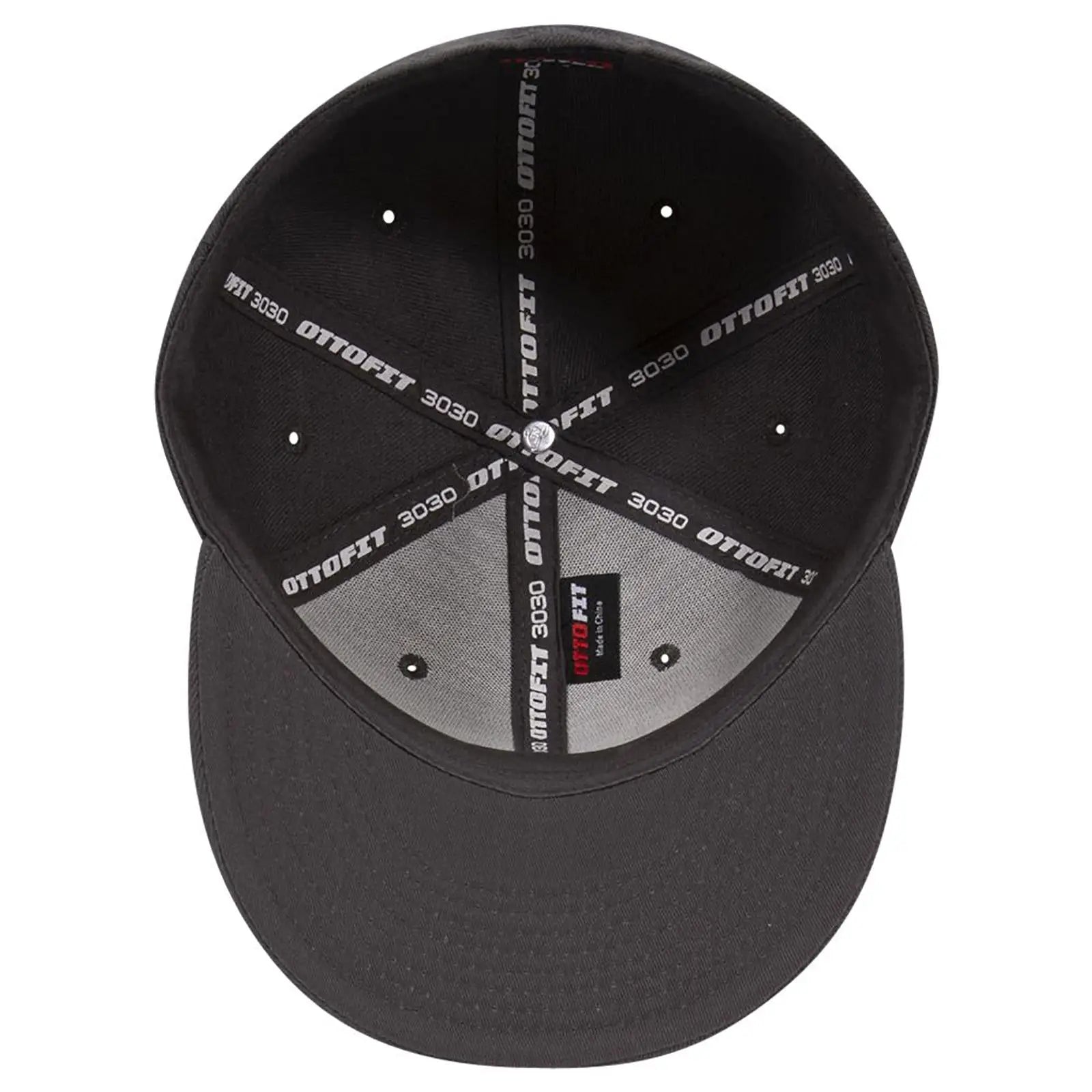 OTTO 123-969 ’OTTO Fit’ 6 Panel Mid Profile Flat Visor Baseball Cap - Char. Gray