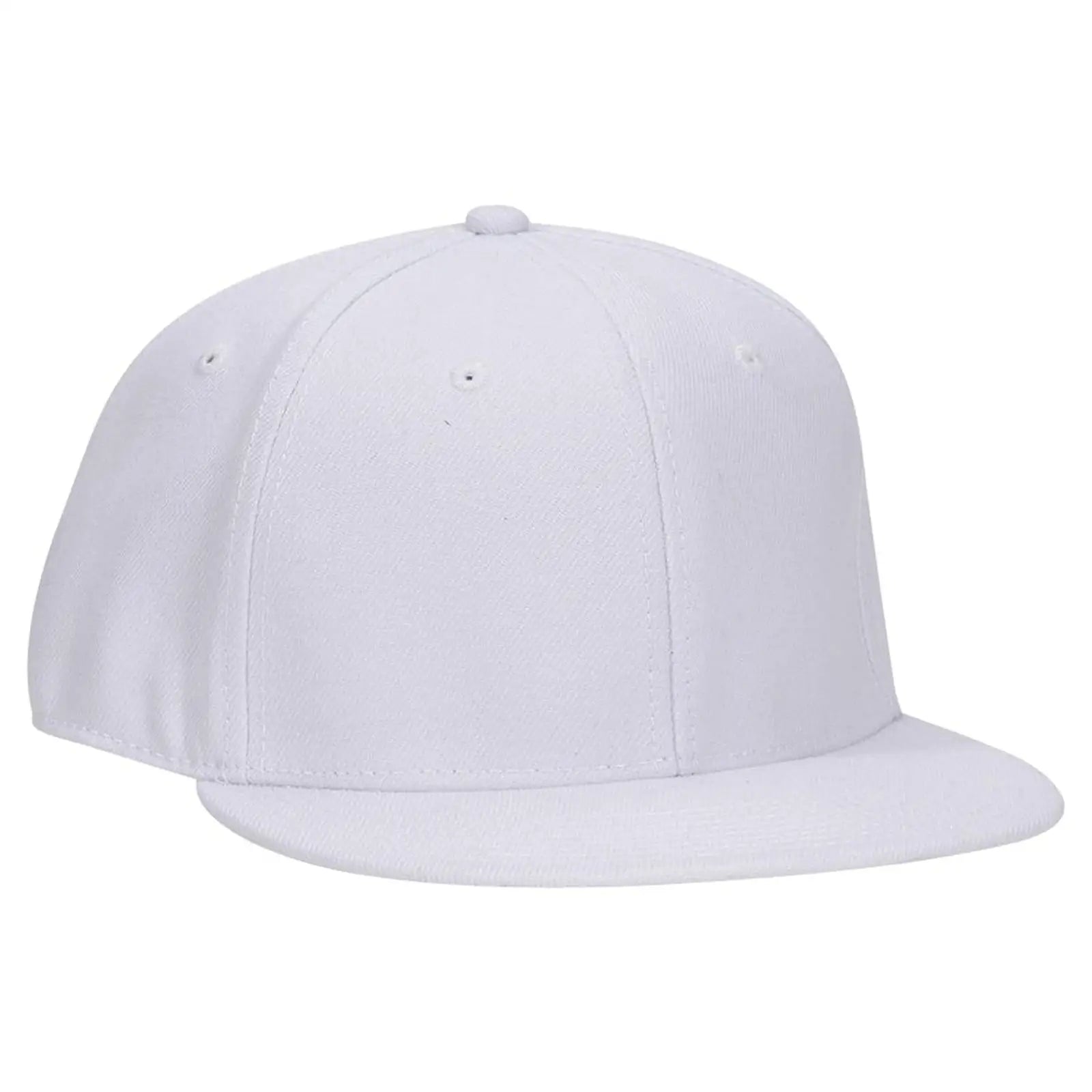 OTTO 123-969 ’OTTO Fit’ 6 Panel Mid Profile Flat Visor Baseball Cap - White