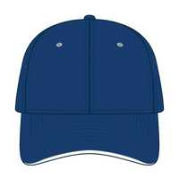 OTTO 124-1159 ’OTTO Flex’ Fitted 6 Panel Low Profile Baseball Cap - Ryl/Wht - Ryl/Wht / 7’’ - 7 1/4’’