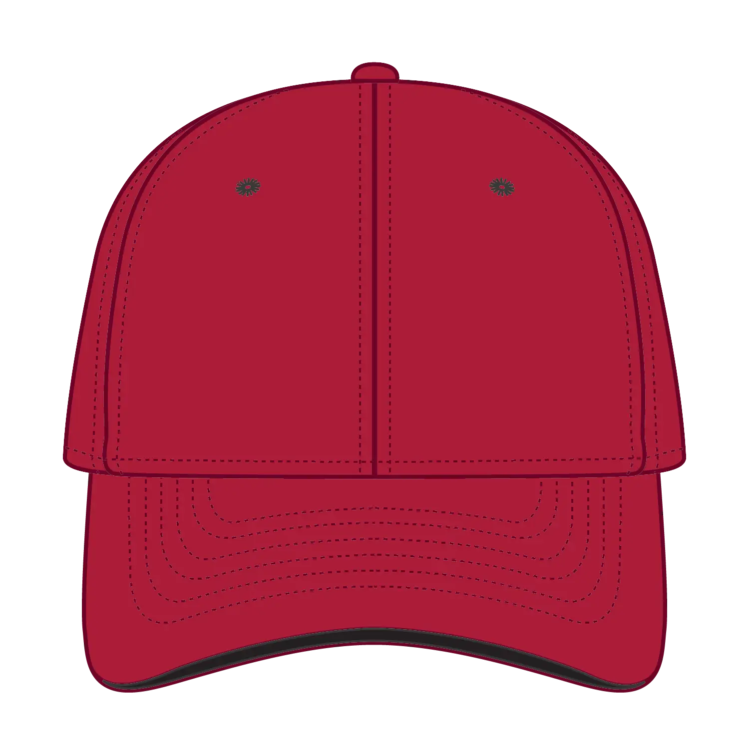 OTTO 124-1159 ’OTTO Flex’ Fitted 6 Panel Low Profile Baseball Cap - Red/Blk - Red/Blk / 7’’ - 7 1/4’’