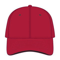 OTTO 124-1159 ’OTTO Flex’ Fitted 6 Panel Low Profile Baseball Cap - Red/Blk - Red/Blk / 7’’ - 7 1/4’’