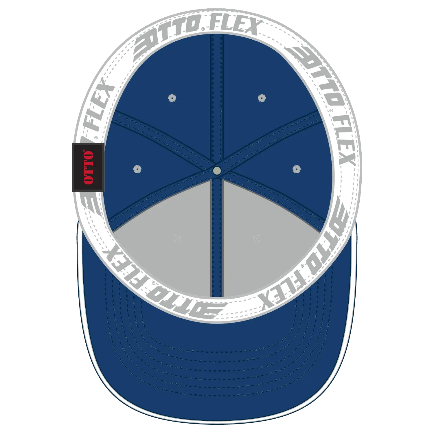 OTTO 124-1159 ’OTTO Flex’ Fitted 6 Panel Low Profile Baseball Cap - Ryl/Wht - Ryl/Wht / 7’’ - 7 1/4’’