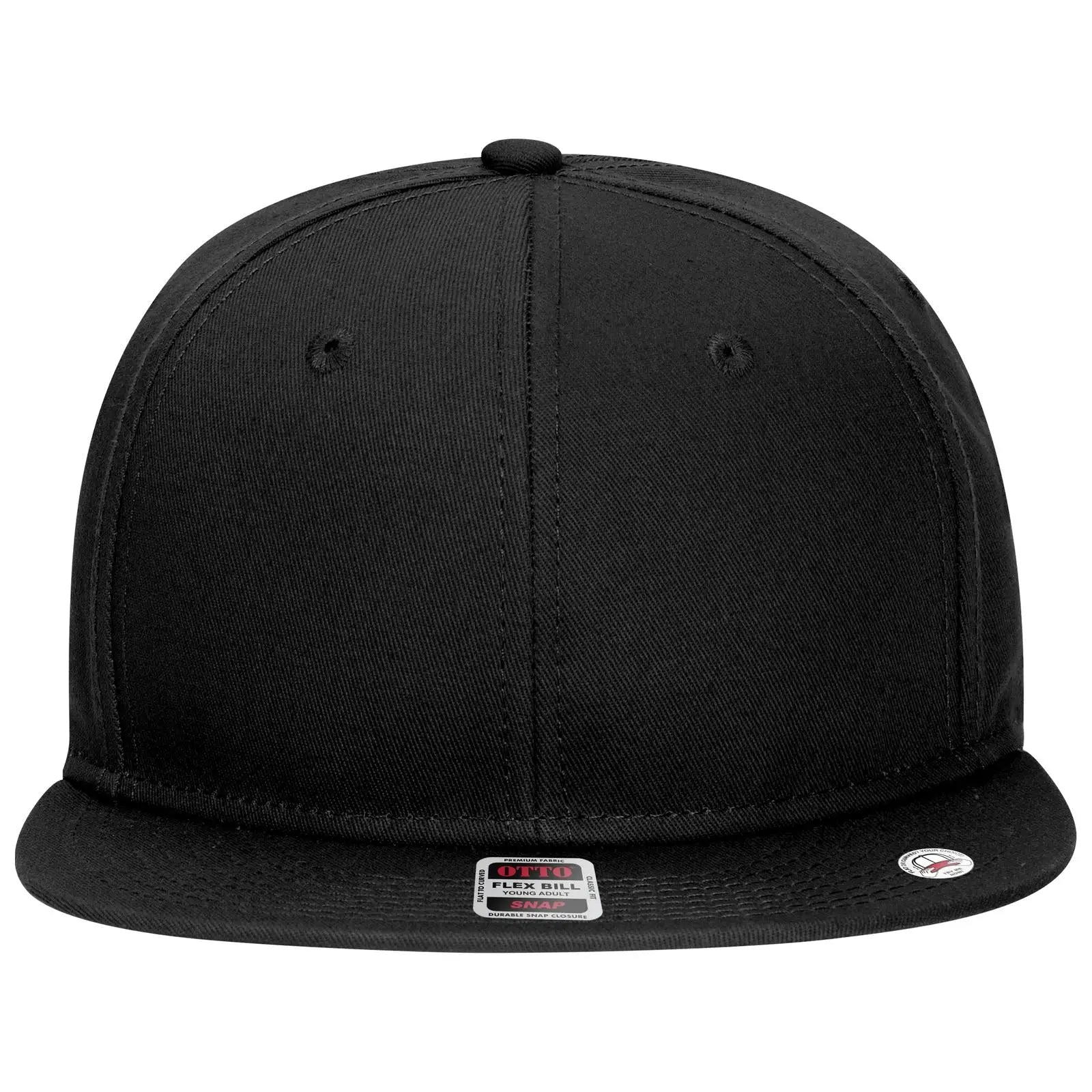 OTTO 125-1038 “Snap” 6 Panel Pro Style Snapback Cap - Black