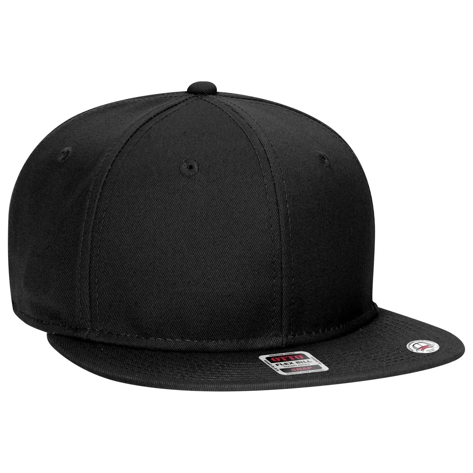 OTTO 125-1038 “Snap” 6 Panel Pro Style Snapback Cap - Black