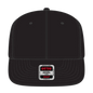OTTO 125-1038 “Snap” 6 Panel Pro Style Snapback Cap - Black - Black / 6 1/2’’ - 7 5/8’’