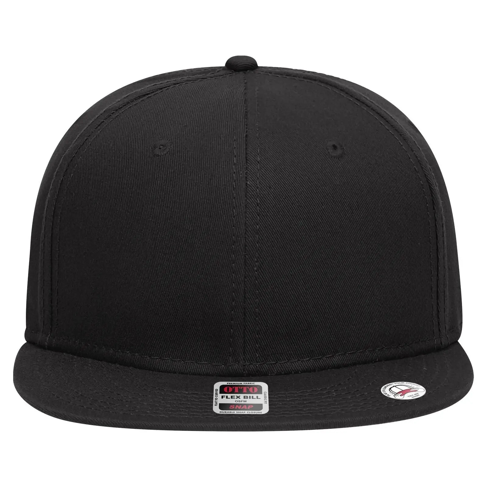 OTTO 125-1038 “Snap” 6 Panel Pro Style Snapback Cap - Black