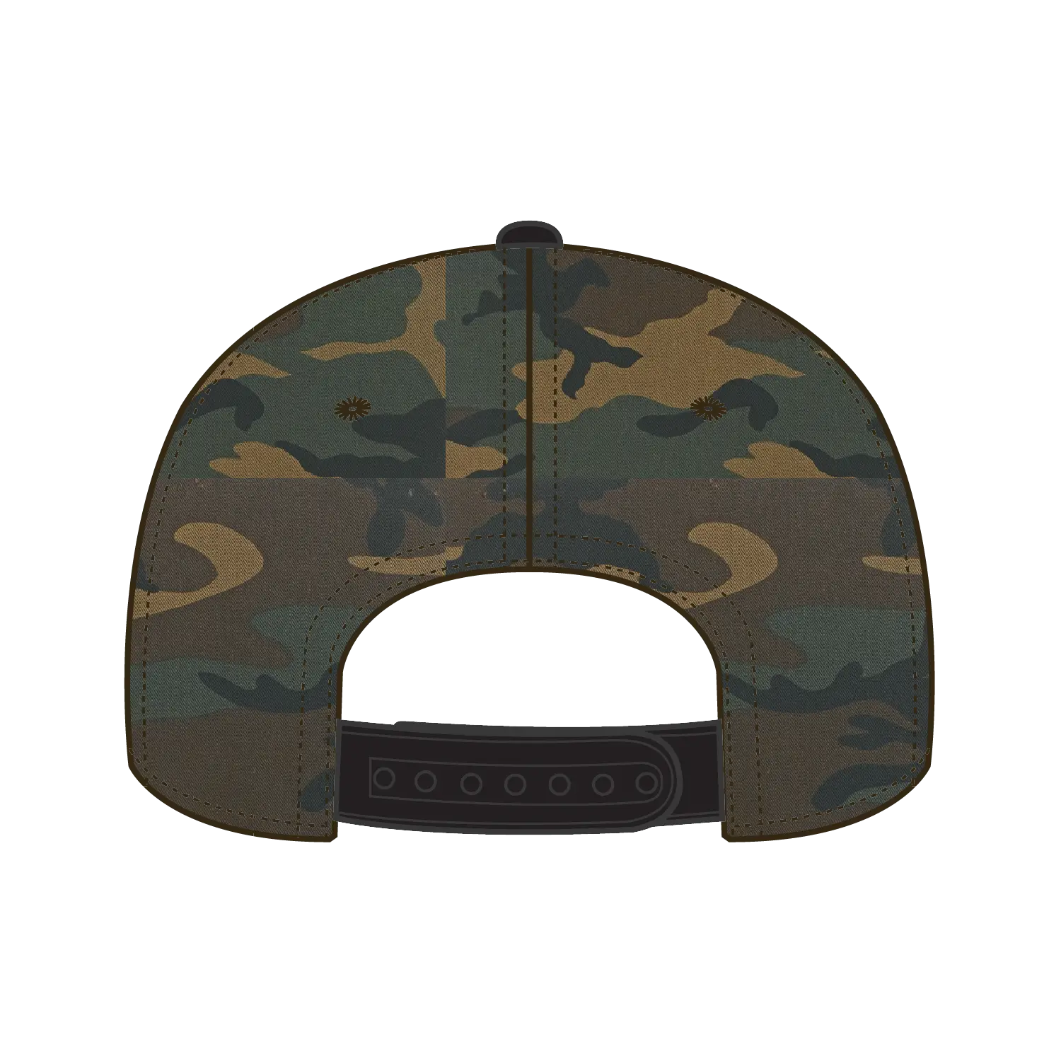 OTTO 125-1038 “Snap” 6 Panel Pro Style Snapback Cap - Blk/Dk.Grn/Brn - Blk/Dk.Grn/Brn / 6 1/2’’ - 7 5/8’’