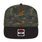 OTTO 125-1038 “Snap” 6 Panel Pro Style Snapback Cap - Blk/Dk.Grn/Brn - Blk/Dk.Grn/Brn / 6 1/2’’ - 7 5/8’’
