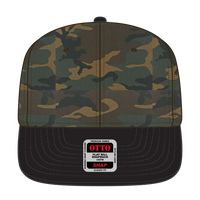 OTTO 125-1038 “Snap” 6 Panel Pro Style Snapback Cap - Blk/Dk.Grn/Brn - Blk/Dk.Grn/Brn / 6 1/2’’ - 7 5/8’’