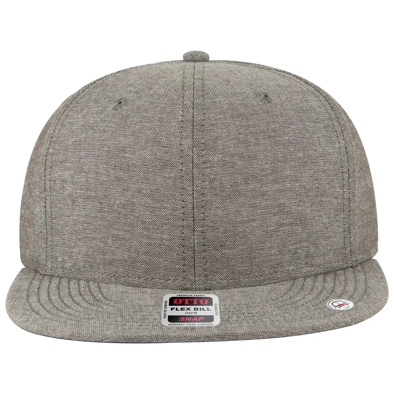 OTTO 125-1038 “Snap” 6 Panel Pro Style Snapback Cap - Char. Gray - Char. Gray / 6 1/2’’ - 7 5/8’’