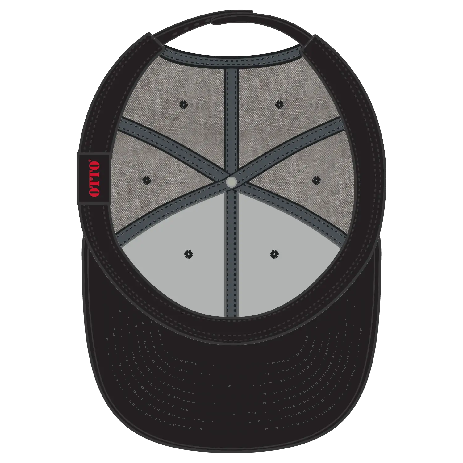 OTTO 125-1038 “Snap” 6 Panel Pro Style Snapback Cap - Char. Gray - Char. Gray / 6 1/2’’ - 7 5/8’’