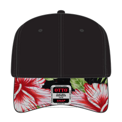 OTTO 125-1038 “Snap” 6 Panel Pro Style Snapback Cap - Design001/Blk/Blk - Design001/Blk/Blk / 6 1/2’’ - 7 5/8’’