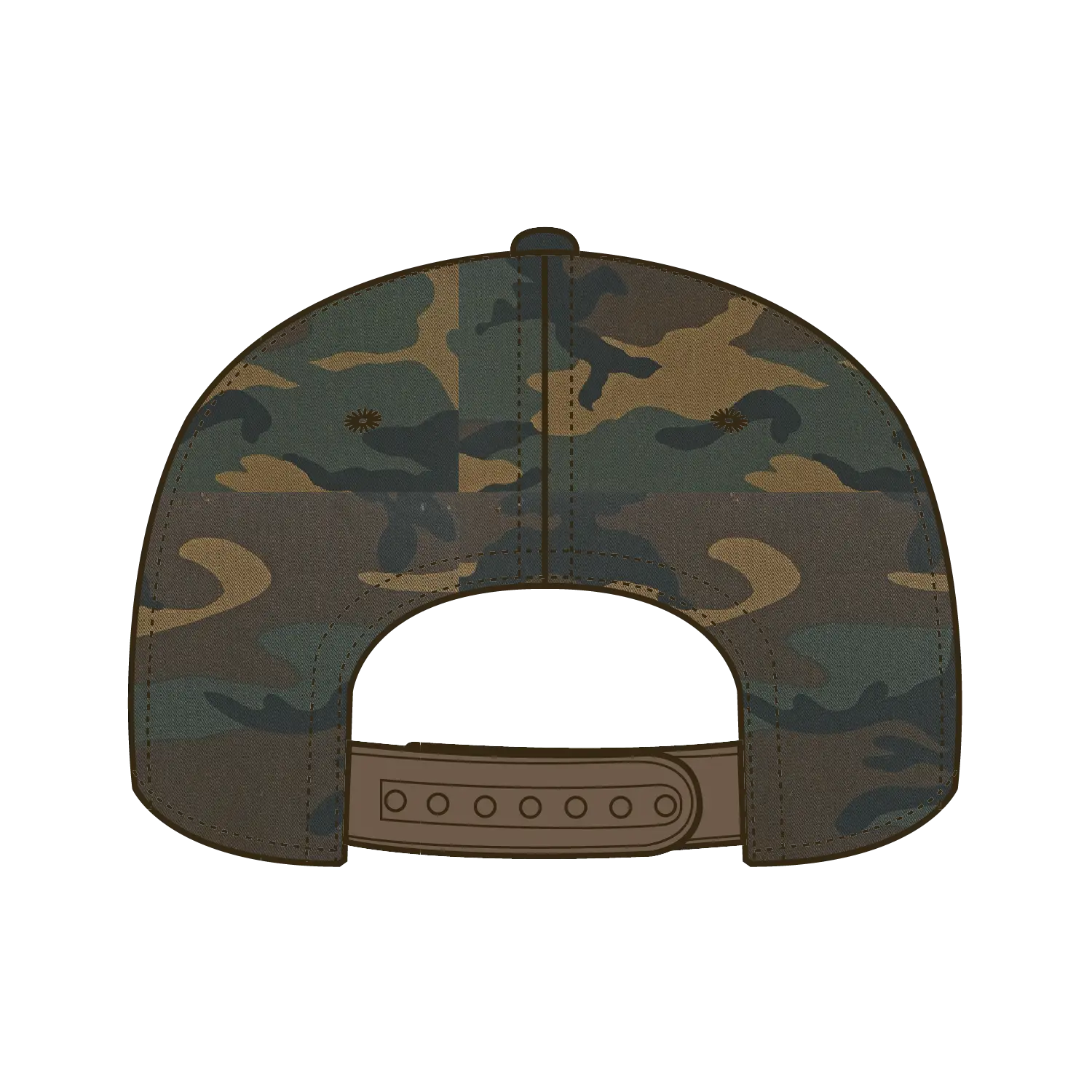 OTTO 125-1038 “Snap” 6 Panel Pro Style Snapback Cap - Dk.Grn/Brn - Dk.Grn/Brn / 6 1/2’’ - 7 5/8’’