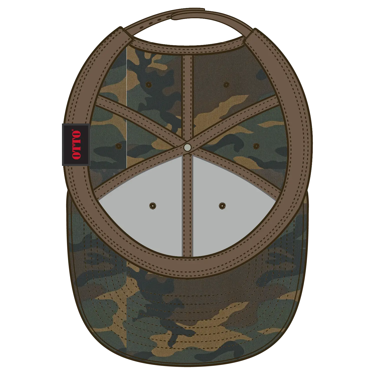 OTTO 125-1038 “Snap” 6 Panel Pro Style Snapback Cap - Dk.Grn/Brn - Dk.Grn/Brn / 6 1/2’’ - 7 5/8’’