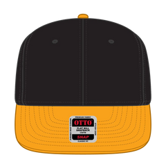 OTTO 125-1038 “Snap” 6 Panel Pro Style Snapback Cap - Gld/Blk/Blk - Gld/Blk/Blk / 6 1/2’’ - 7 5/8’’