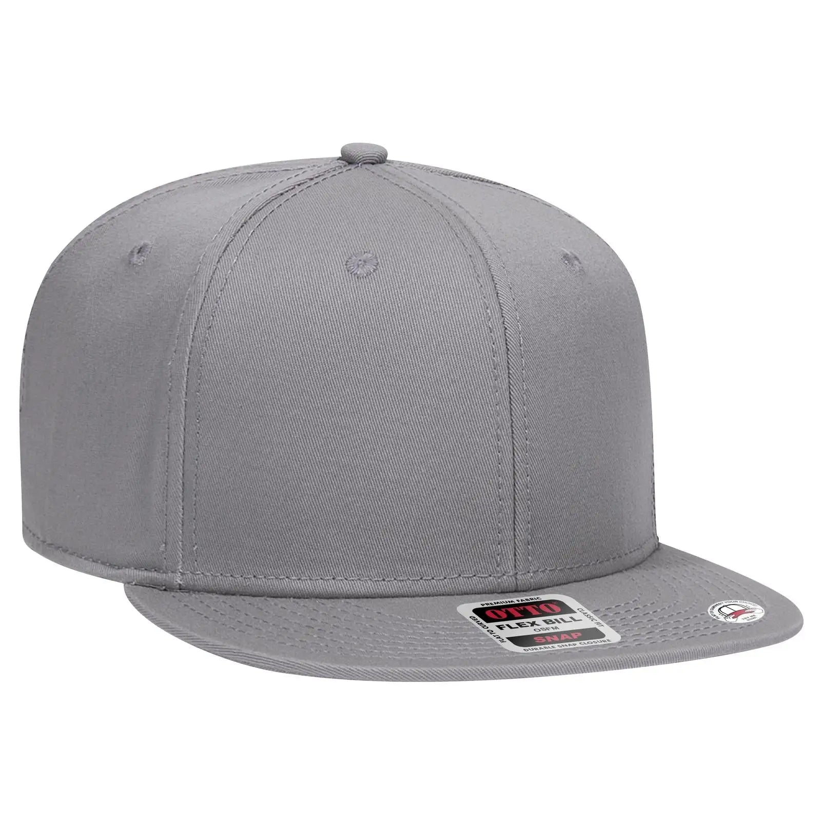 OTTO 125-1038 “Snap” 6 Panel Pro Style Snapback Cap - Gray - Gray / 6 1/2’’ - 7 5/8’’
