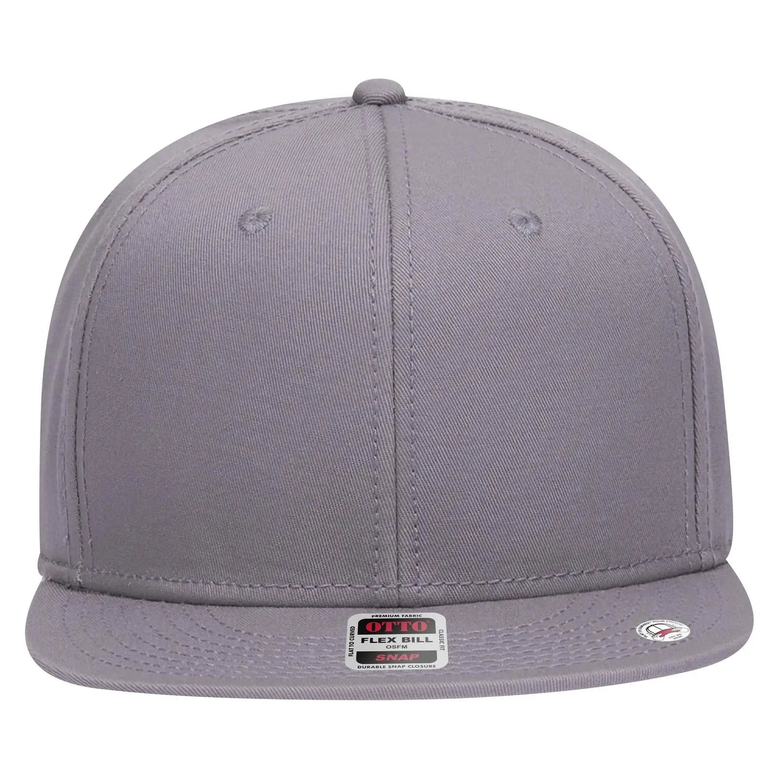 OTTO 125-1038 “Snap” 6 Panel Pro Style Snapback Cap - Gray - Gray / 6 1/2’’ - 7 5/8’’