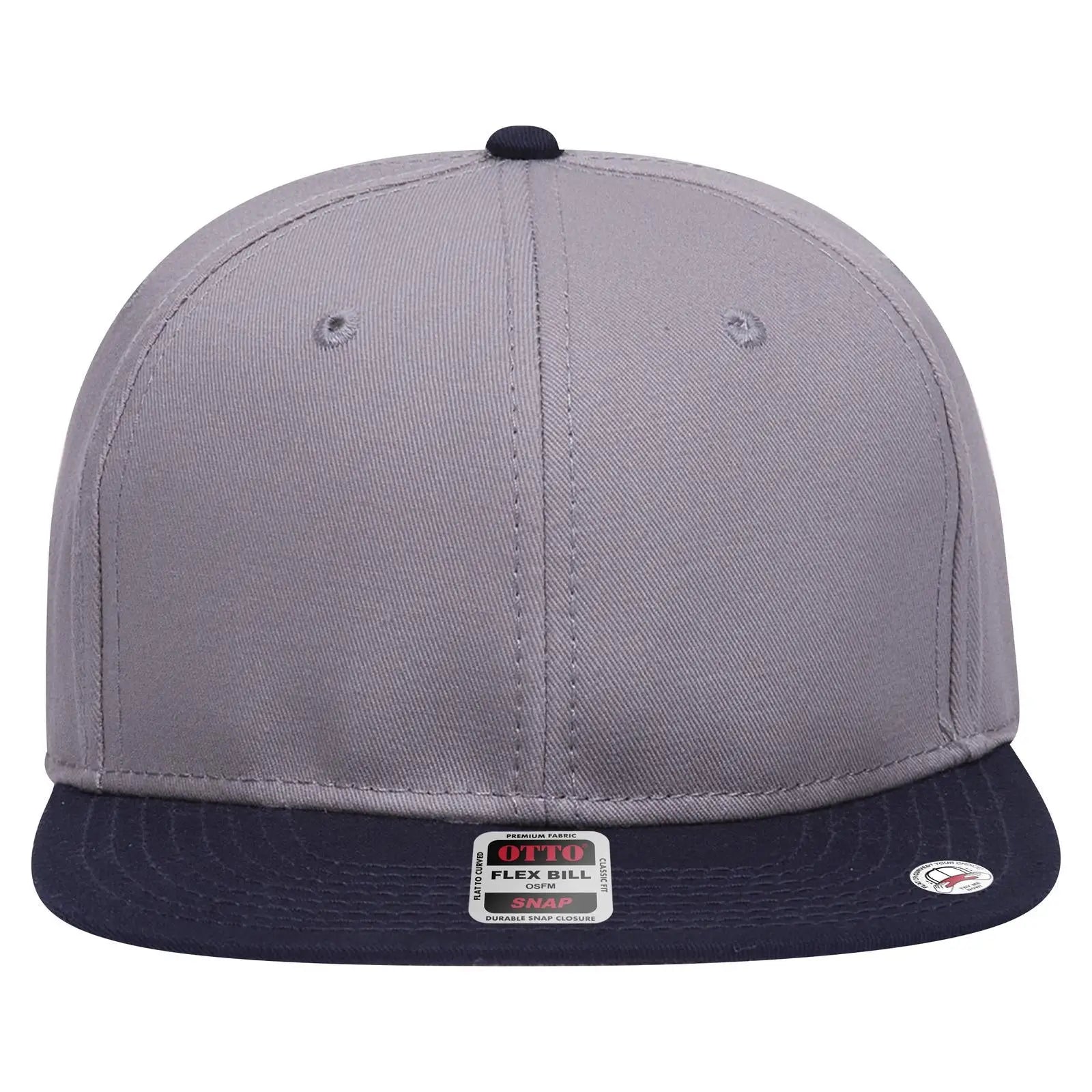 OTTO 125-1038 “Snap” 6 Panel Pro Style Snapback Cap - Nvy/Gry/Gry - Nvy/Gry/Gry / 6 1/2’’ - 7 5/8’’