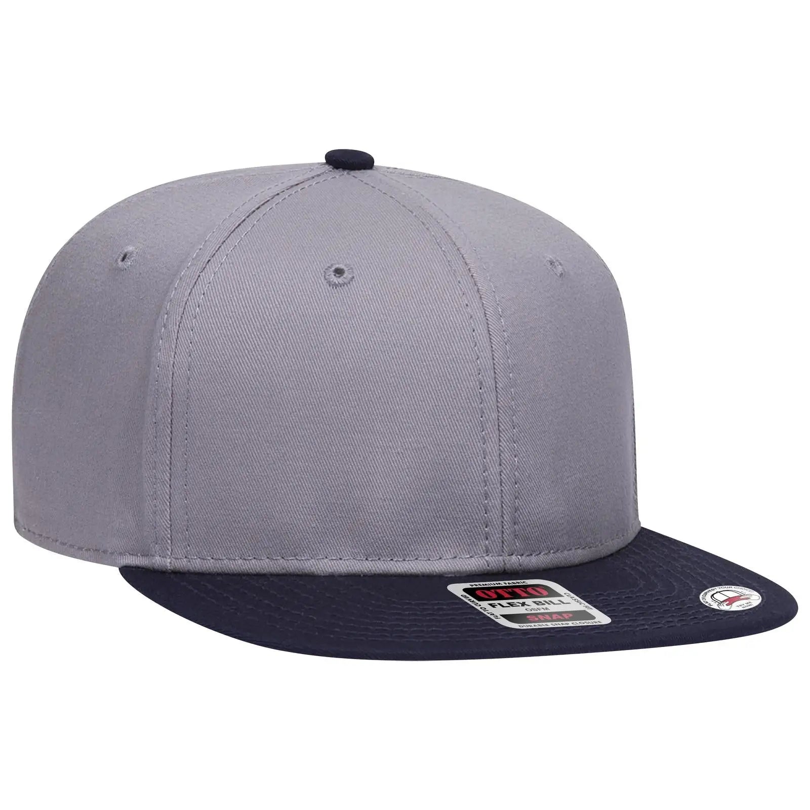 OTTO 125-1038 “Snap” 6 Panel Pro Style Snapback Cap - Nvy/Gry/Gry - Nvy/Gry/Gry / 6 1/2’’ - 7 5/8’’