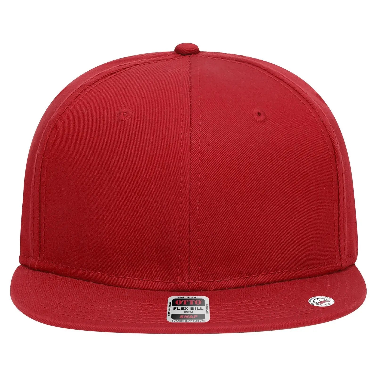 OTTO 125-1038 “Snap” 6 Panel Pro Style Snapback Cap - Red