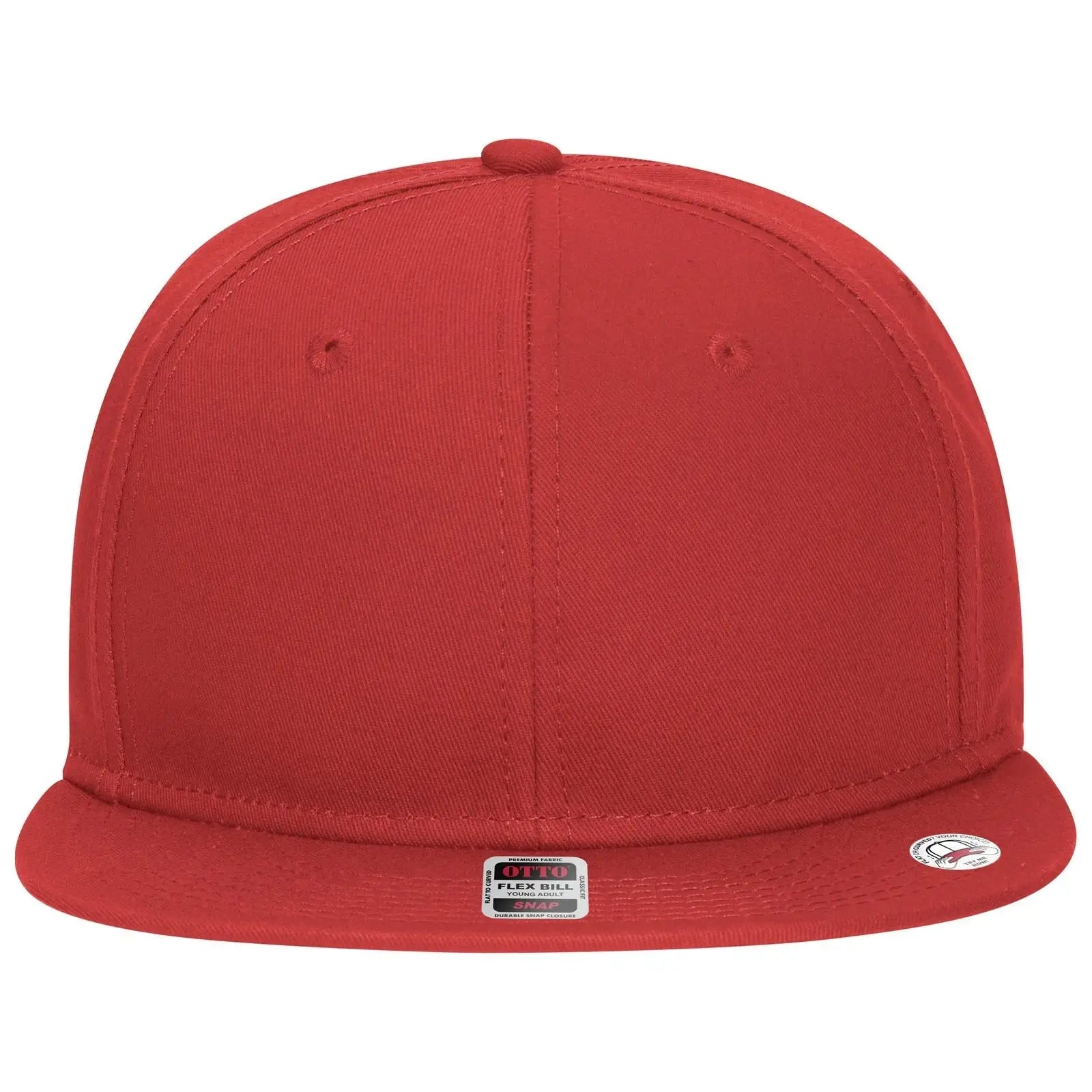 OTTO 125-1038 “Snap” 6 Panel Pro Style Snapback Cap - Red