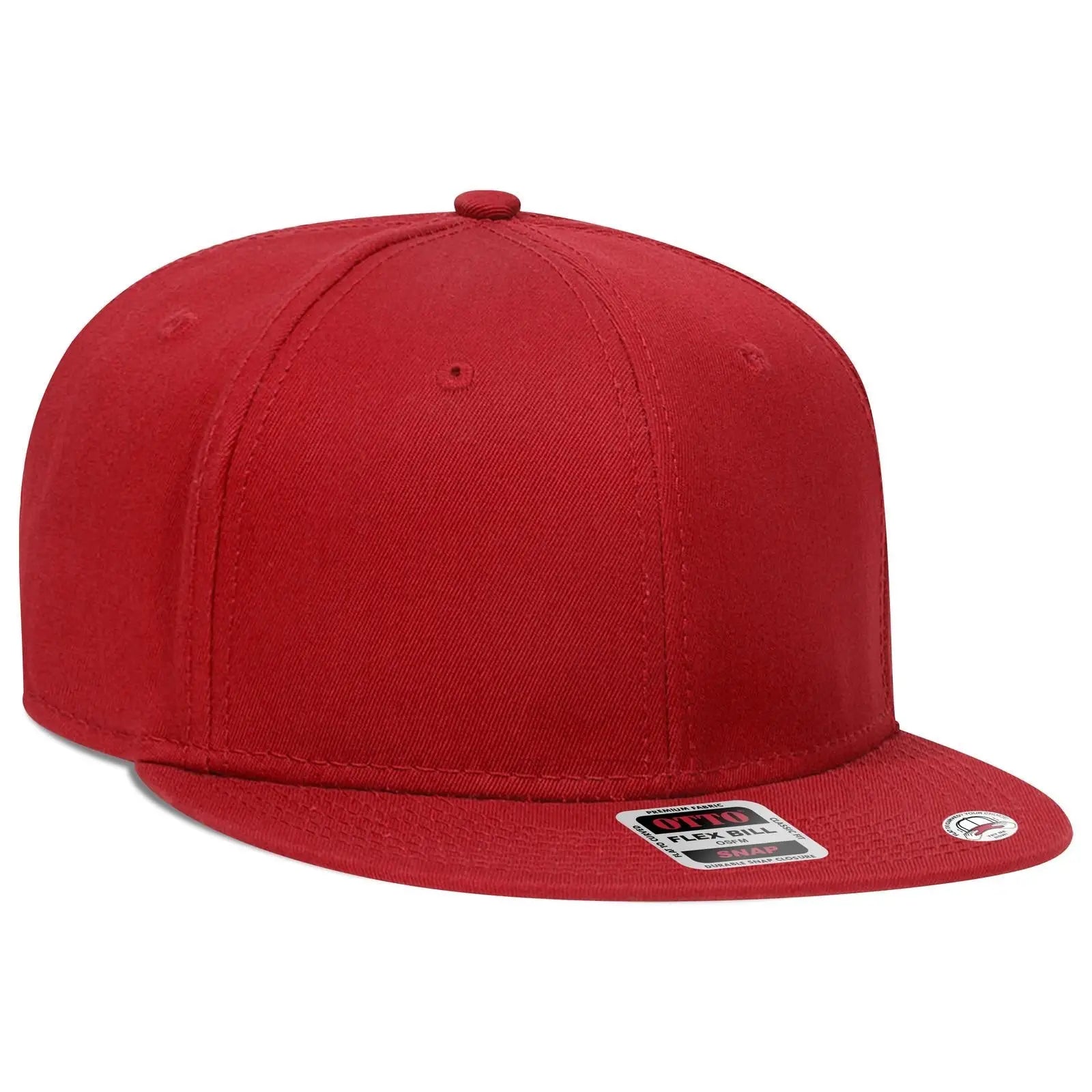 OTTO 125-1038 “Snap” 6 Panel Pro Style Snapback Cap - Red