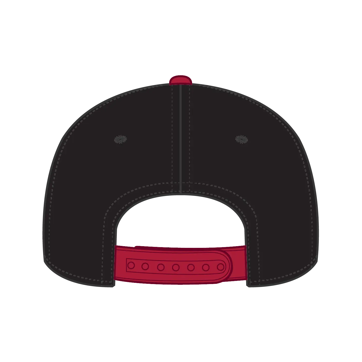 OTTO 125-1038 “Snap” 6 Panel Pro Style Snapback Cap - Red/Blk/Blk
