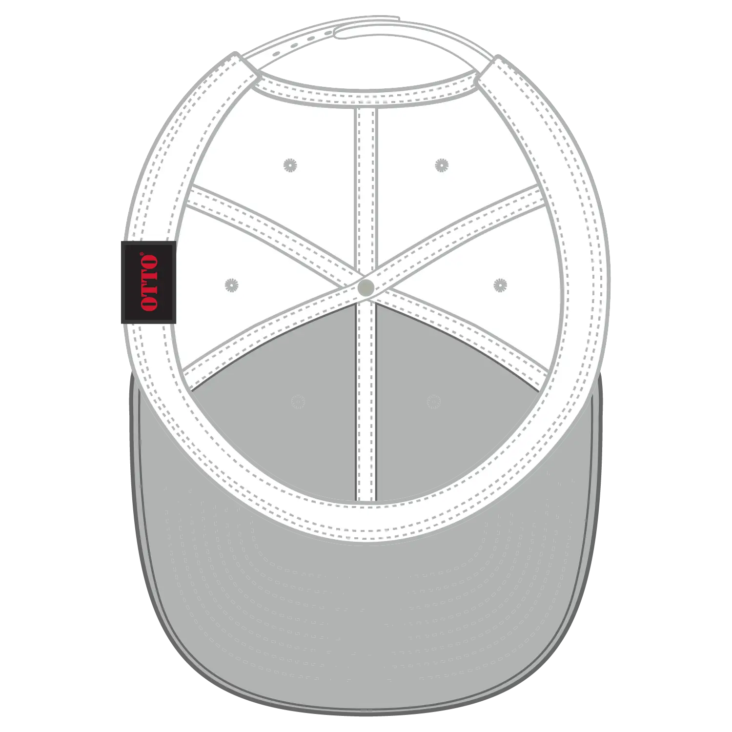 OTTO 125-1038 “Snap” 6 Panel Pro Style Snapback Cap - White - White / 6 1/2’’ - 7 5/8’’