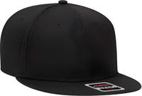 OTTO 125-1038 Superior Cotton Twill Flat Visor Snapback Pro Style Cap - Black - Black / One Size Fits Most