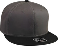 OTTO 125-1038 Superior Cotton Twill Flat Visor Snapback Pro Style Cap - Black Charcoal Charcoal - Black Dark Gray