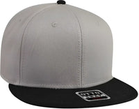 OTTO 125-1038 Superior Cotton Twill Flat Visor Snapback Pro Style Cap - Black Gray Gray - Black Gray / One Size Fits