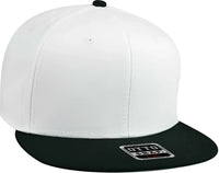 OTTO 125-1038 Superior Cotton Twill Flat Visor Snapback Pro Style Cap - Black White White - Black White / One Size Fits