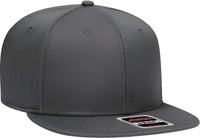OTTO 125-1038 Superior Cotton Twill Flat Visor Snapback Pro Style Cap - Charcoal Gray - Dark Gray / One Size Fits Most