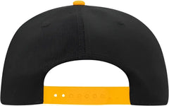OTTO 125-1038 Superior Cotton Twill Flat Visor Snapback Pro Style Cap - Gold Black Black - Gold Black / One Size Fits