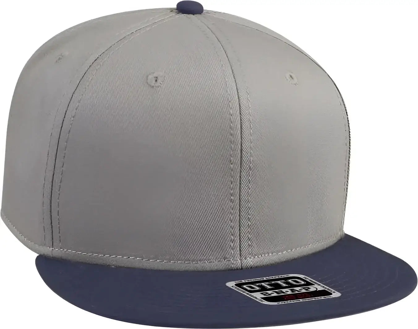 OTTO 125-1038 Superior Cotton Twill Flat Visor Snapback Pro Style Cap - Navy Gray Gray - Navy Gray / One Size Fits Most