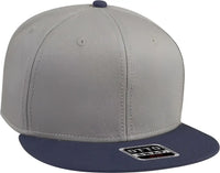 OTTO 125-1038 Superior Cotton Twill Flat Visor Snapback Pro Style Cap - Navy Gray Gray - Navy Gray / One Size Fits Most