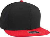 OTTO 125-1038 Superior Cotton Twill Flat Visor Snapback Pro Style Cap - Red Black Black - Red Black / One Size Fits Most