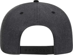 OTTO 125-1054 OTTO Snap 6 Panel Mid Profile Snapback Cap - Black Heather Black Heather Black - Black / One Size Fits
