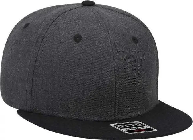 OTTO 125-1054 OTTO Snap 6 Panel Mid Profile Snapback Cap - Black Heather Black Heather Black - Black / One Size Fits
