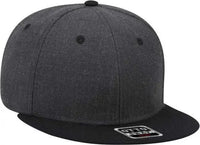 OTTO 125-1054 OTTO Snap 6 Panel Mid Profile Snapback Cap - Black Heather Black Heather Black - Black / One Size Fits
