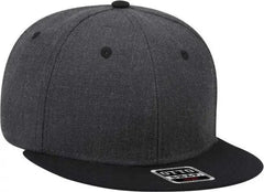 OTTO 125-1054 OTTO Snap 6 Panel Mid Profile Snapback Cap - Black Heather Black Heather Black - Black / One Size Fits
