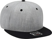 OTTO 125-1054 OTTO Snap 6 Panel Mid Profile Snapback Cap - Black Heather Gray Heather Gray - Gray Black / One Size Fits