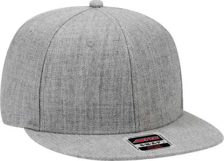 OTTO 125-1054 OTTO Snap 6 Panel Mid Profile Snapback Cap - Heather Gray - Gray / One Size Fits Most