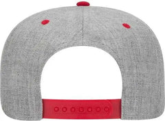 OTTO 125-1054 OTTO Snap 6 Panel Mid Profile Snapback Cap - Red Heather Gray Heather Gray - Red Gray / One Size Fits Most