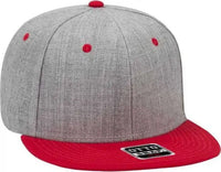OTTO 125-1054 OTTO Snap 6 Panel Mid Profile Snapback Cap - Red Heather Gray Heather Gray - Red Gray / One Size Fits Most