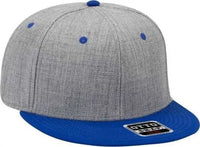 OTTO 125-1054 OTTO Snap 6 Panel Mid Profile Snapback Cap - Royal Heather Gray Heather Gray - Royal Gray / One Size Fits